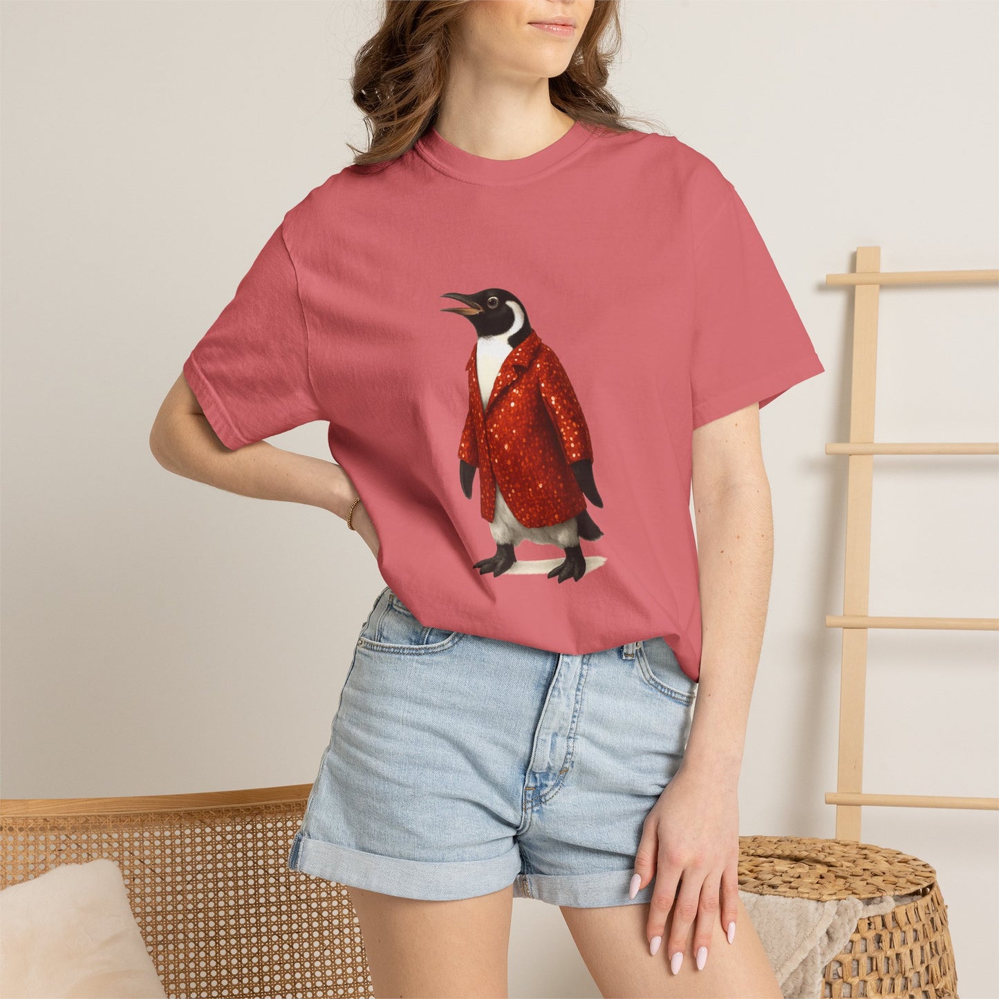 Penguin in Sequins RHYMES THYME CC T-Shirt