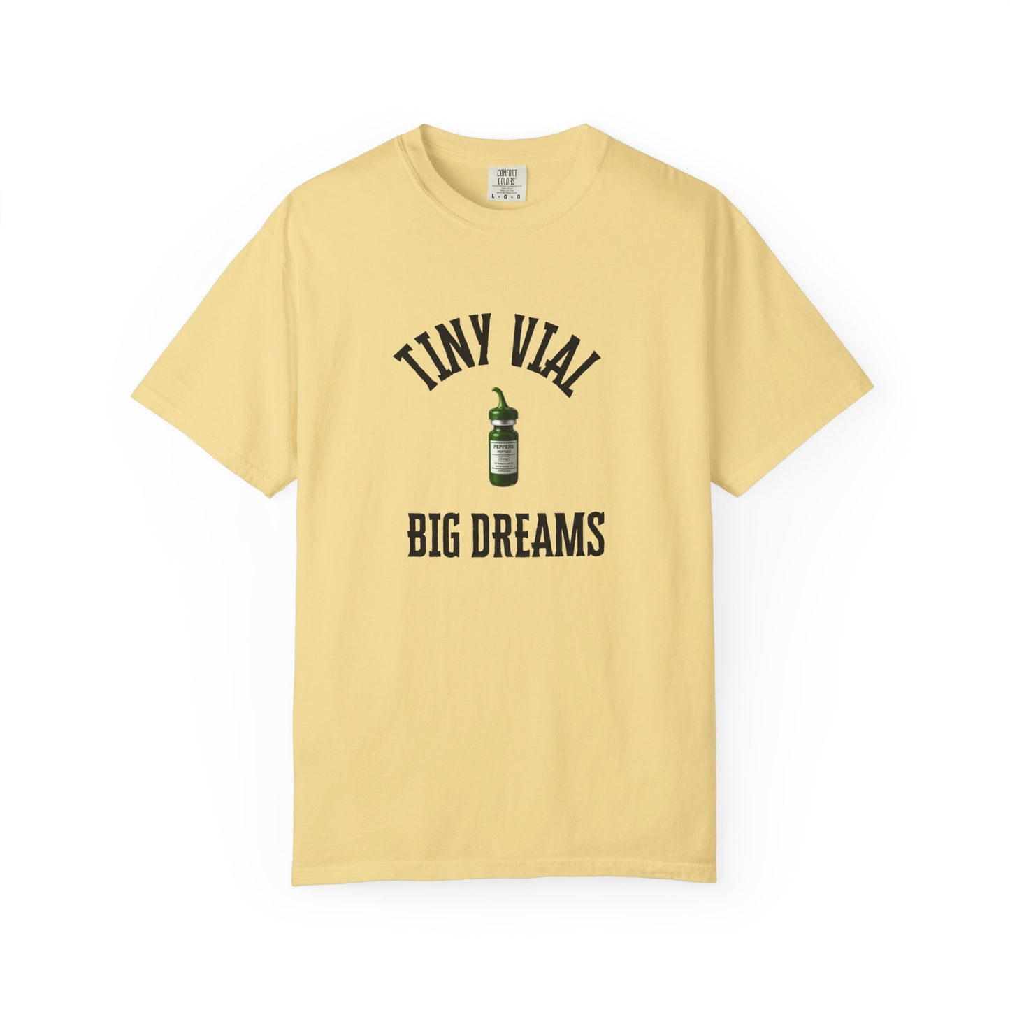 Tiny Vial, Big Dreams Peptides T-shirt