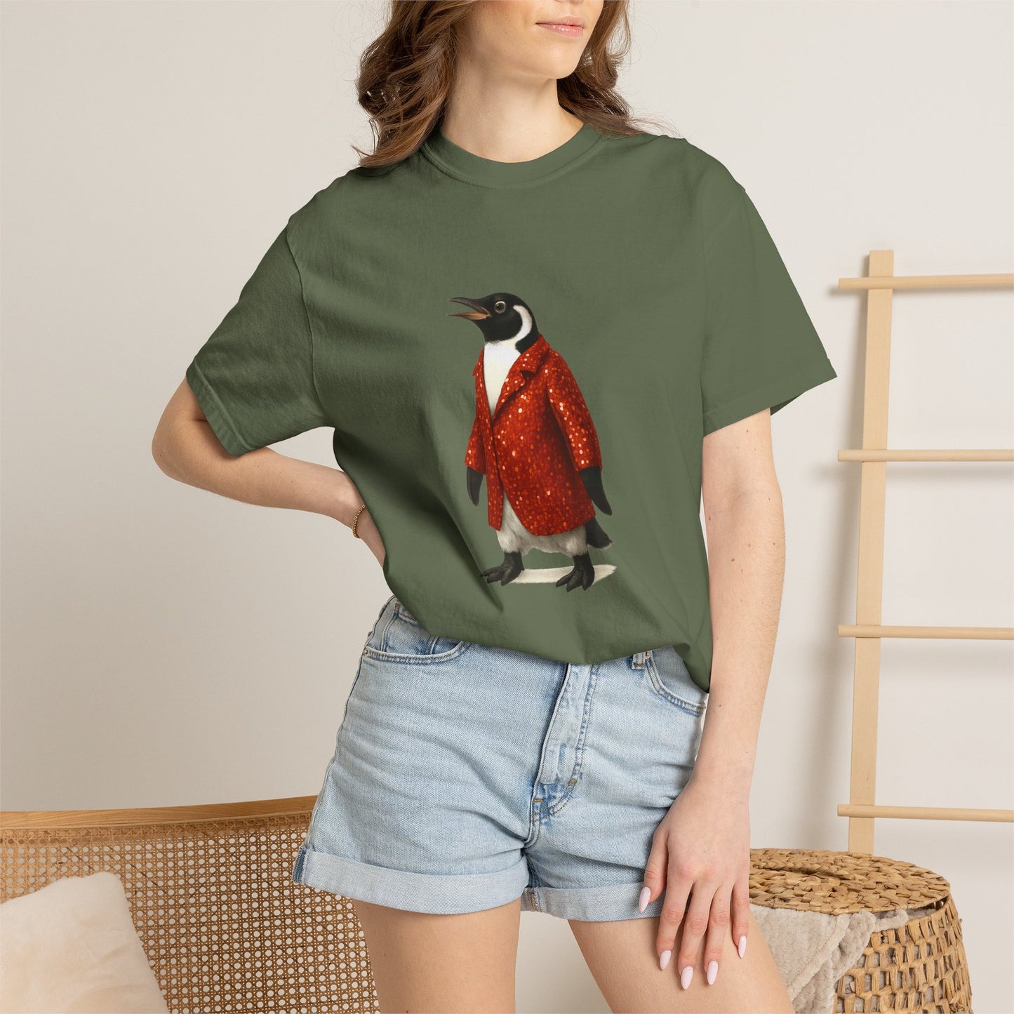 Penguin in Sequins RHYMES THYME CC T-Shirt
