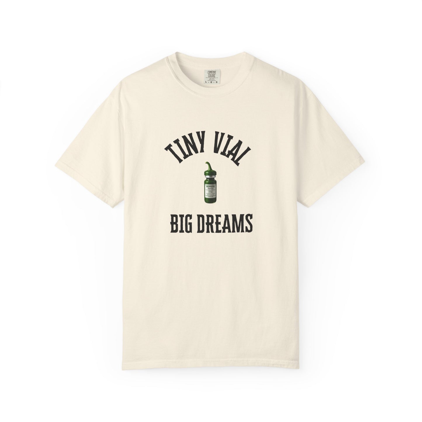 Tiny Vial, Big Dreams Peptides T-shirt