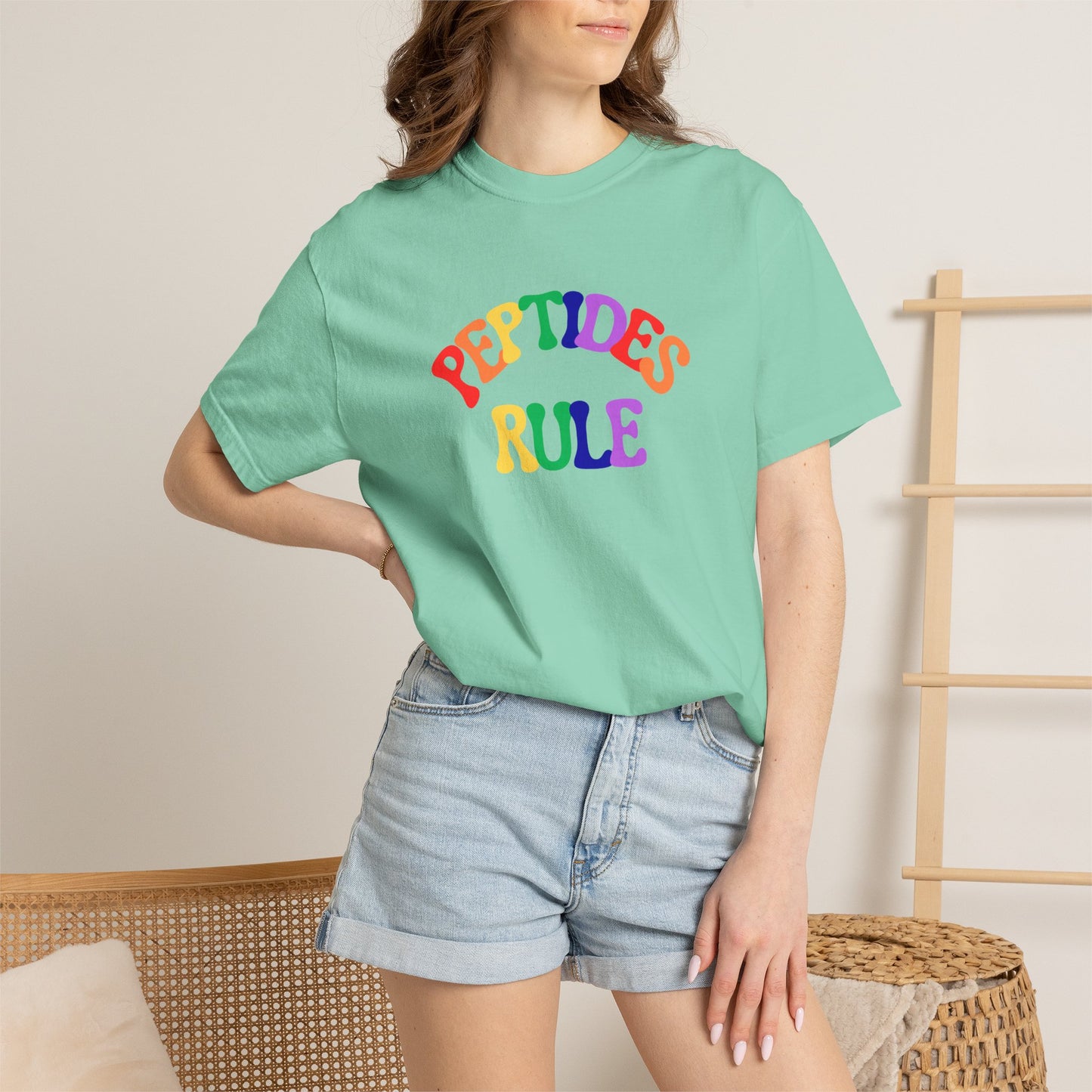 Peptides Rule T-Shirt — Colorful Retro T-Shirt