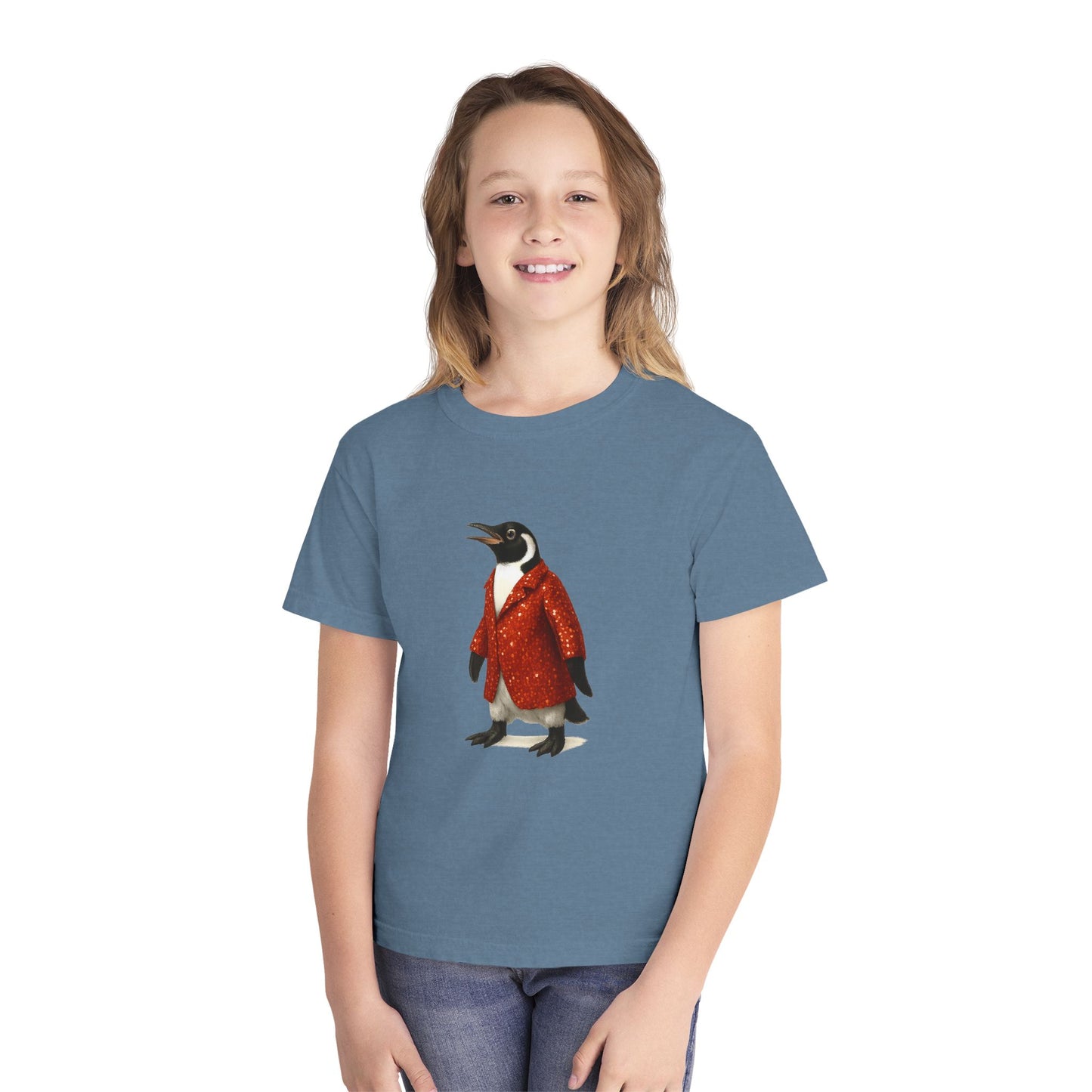 Penguin in Sequins RHYMES THYME CC Youth T-Shirt