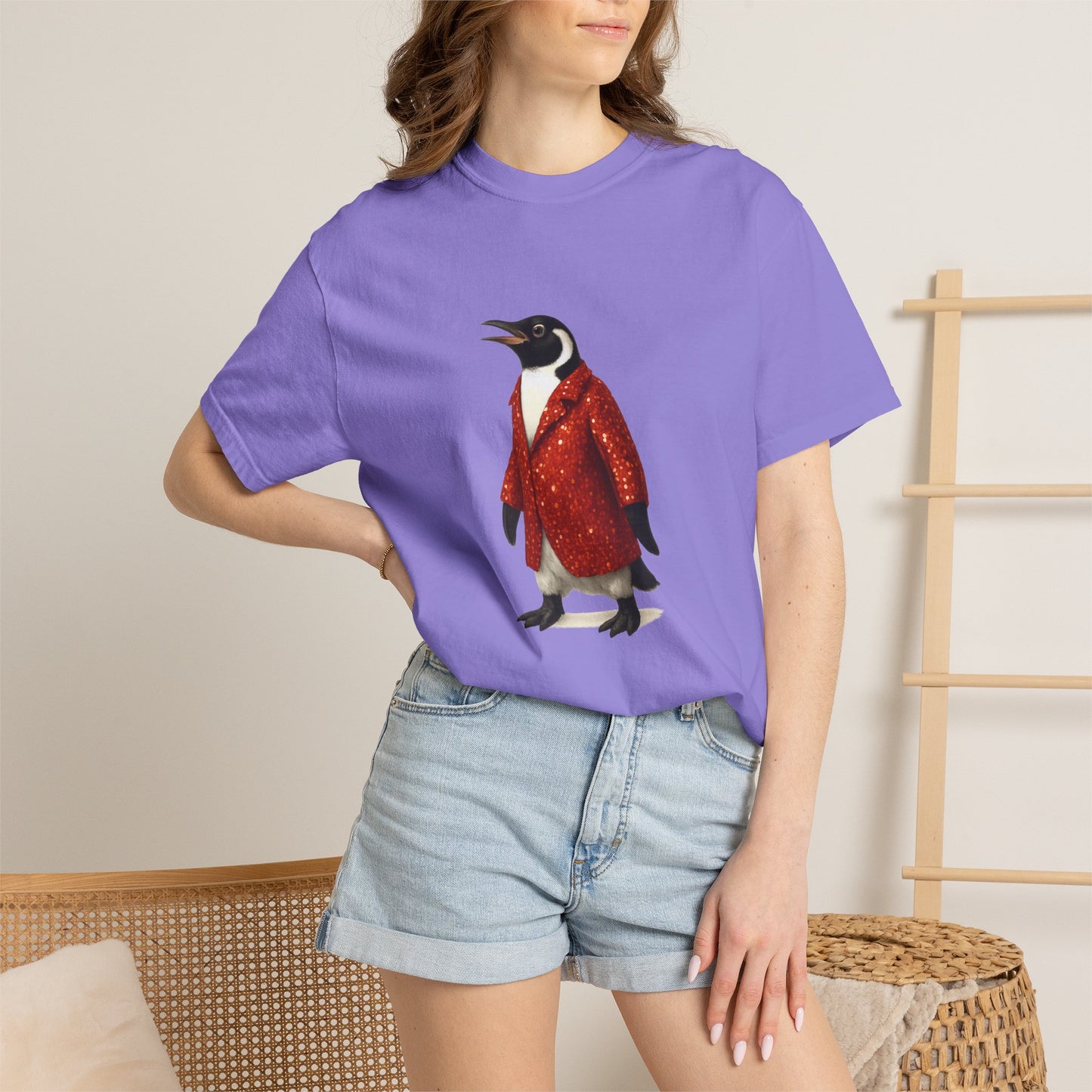 Penguin in Sequins RHYMES THYME CC T-Shirt