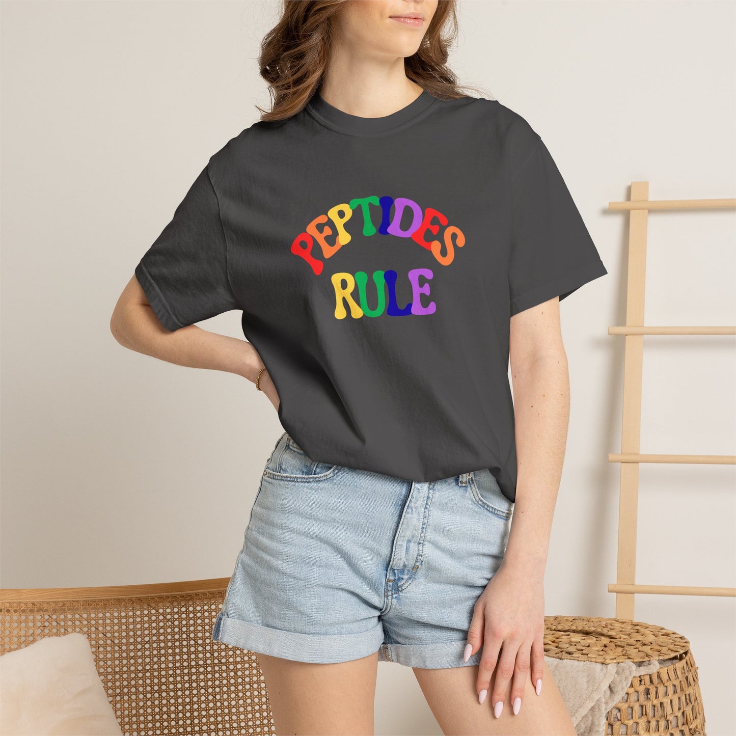 Peptides Rule T-Shirt — Colorful Retro T-Shirt