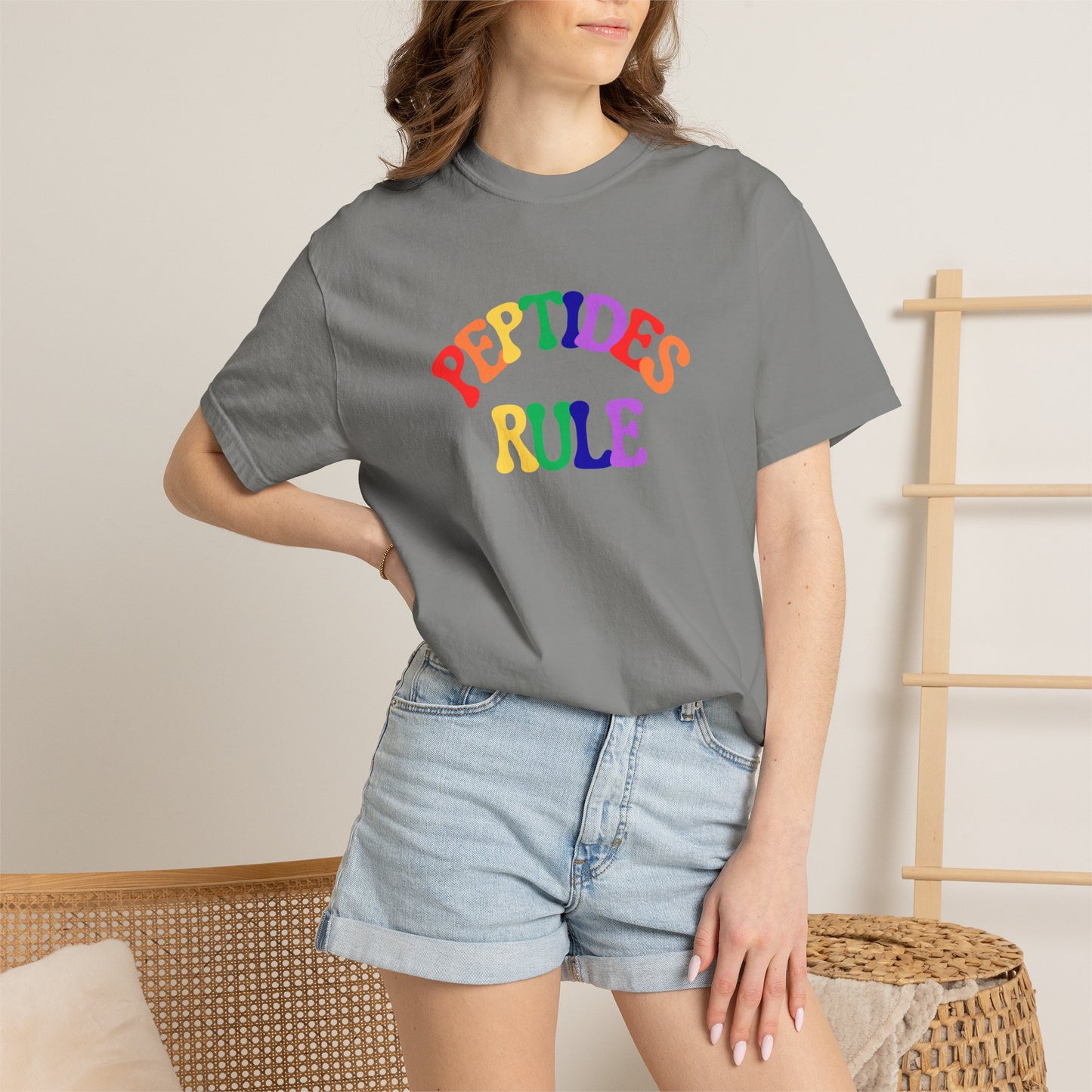 Peptides Rule T-Shirt — Colorful Retro T-Shirt