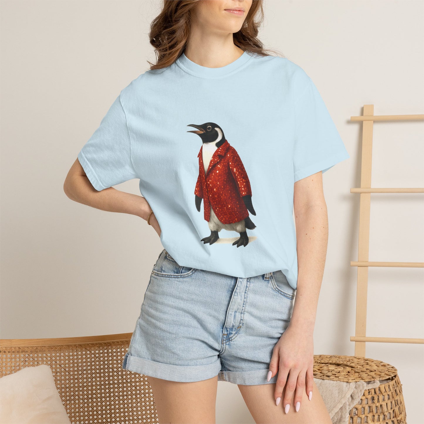 Penguin in Sequins RHYMES THYME CC T-Shirt