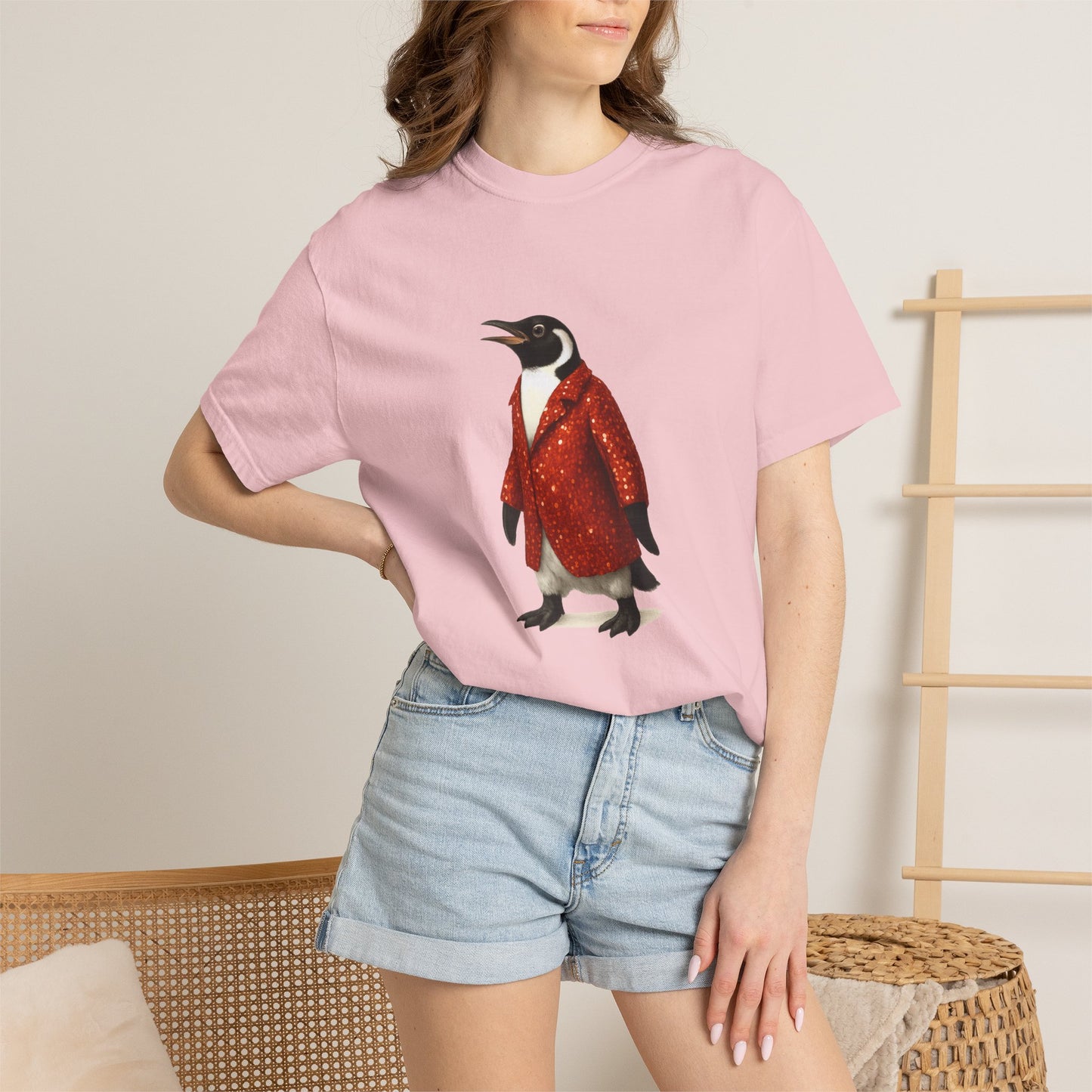 Penguin in Sequins RHYMES THYME CC T-Shirt
