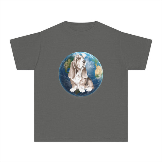 Earth Bound Basset Hound RHYMES THYME Youth Tee