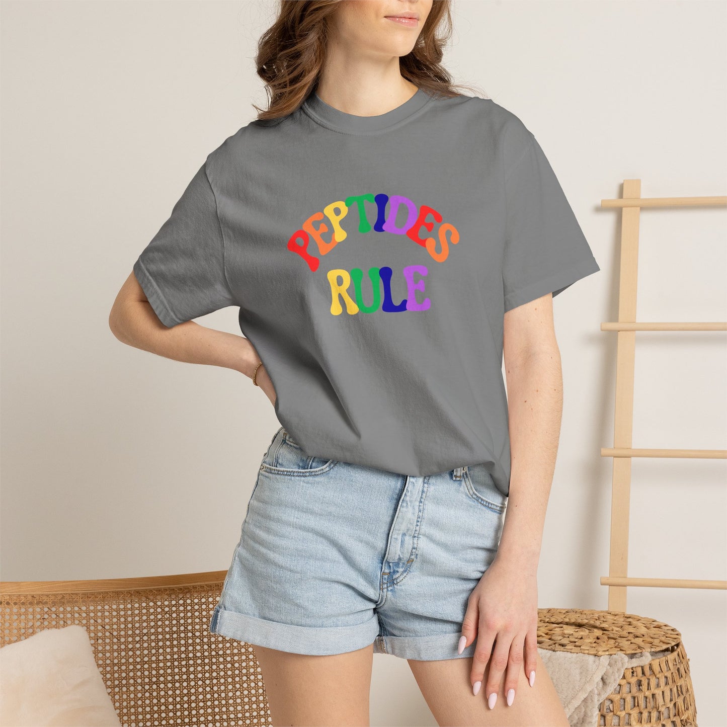 Peptides Rule T-Shirt — Colorful Retro T-Shirt
