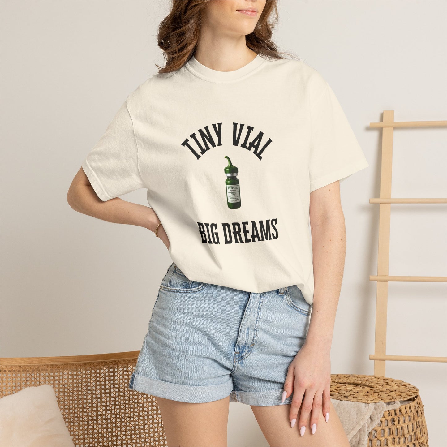 Tiny Vial, Big Dreams Peptides T-shirt