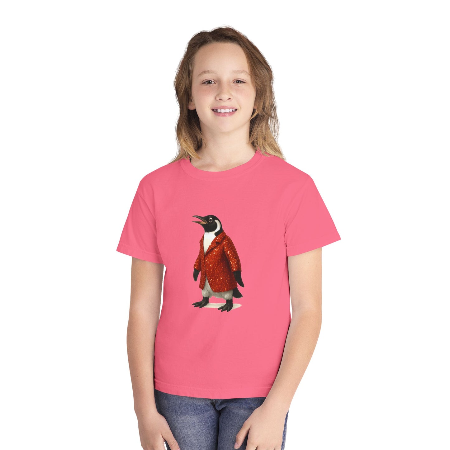 Penguin in Sequins RHYMES THYME CC Youth T-Shirt