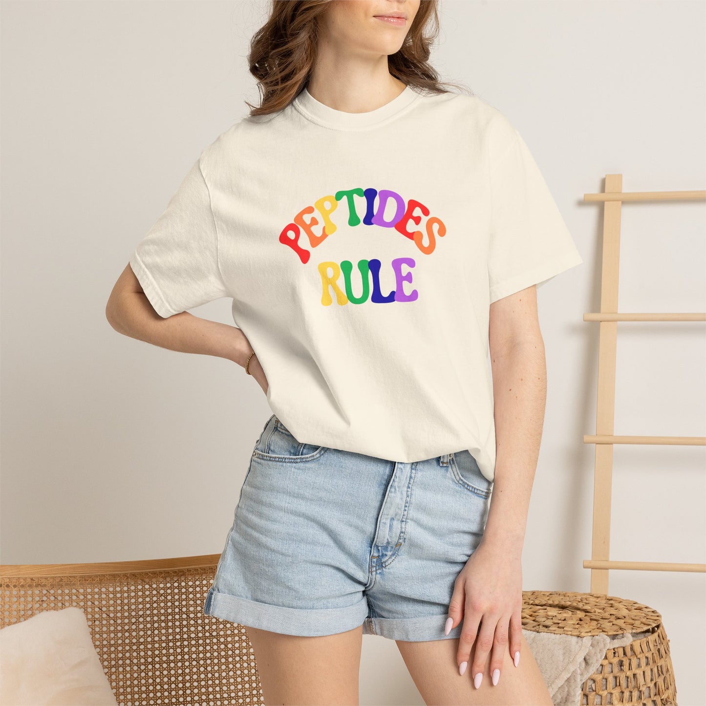 Peptides Rule T-Shirt — Colorful Retro T-Shirt