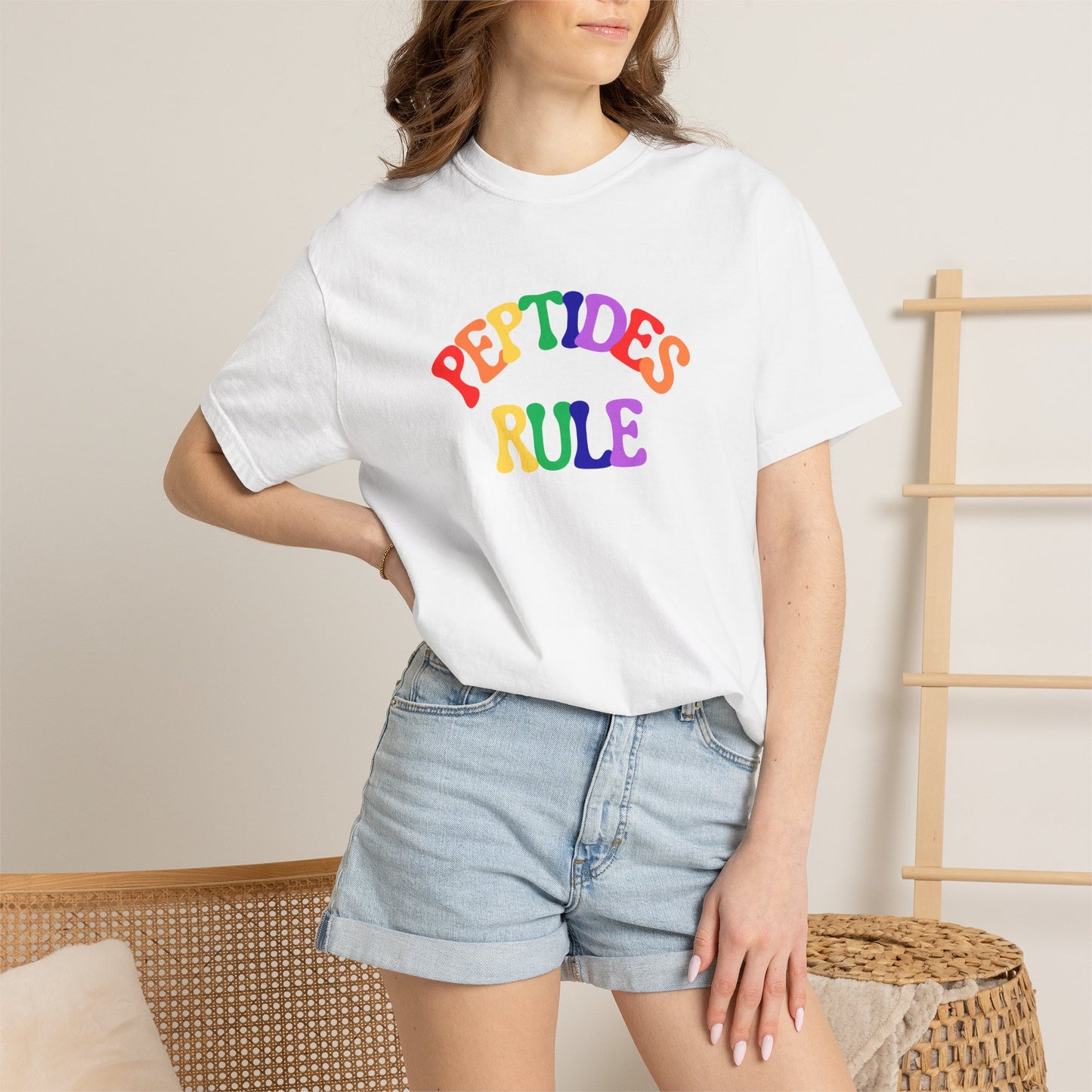 Peptides Rule T-Shirt — Colorful Retro T-Shirt