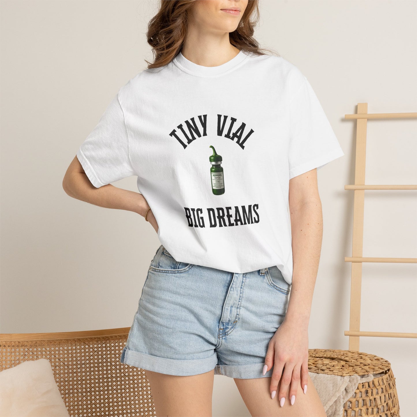 Tiny Vial, Big Dreams Peptides T-shirt
