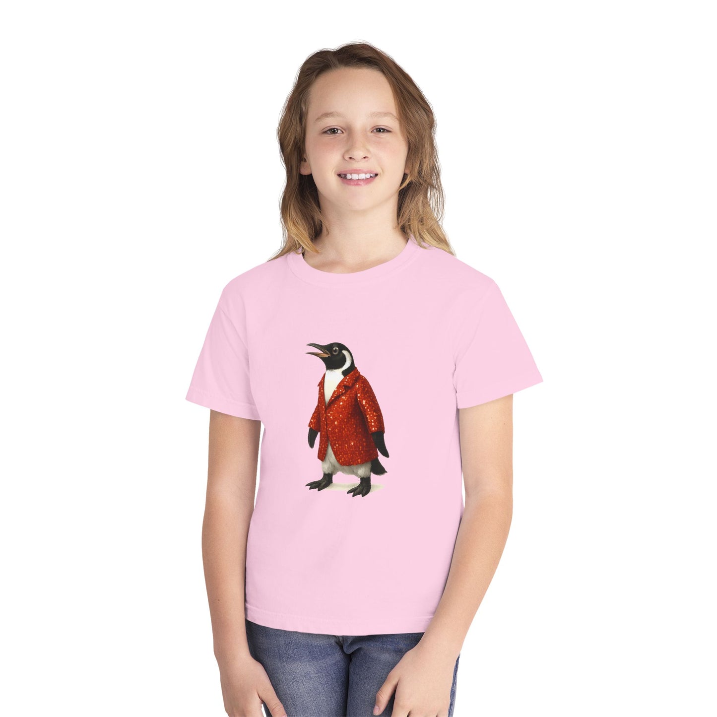 Penguin in Sequins RHYMES THYME CC Youth T-Shirt