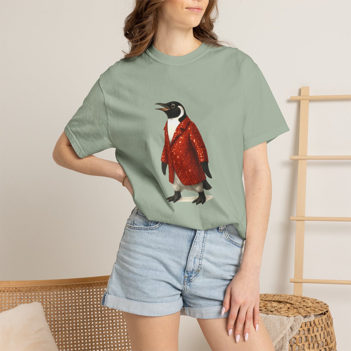 Penguin in Sequins RHYMES THYME CC T-Shirt
