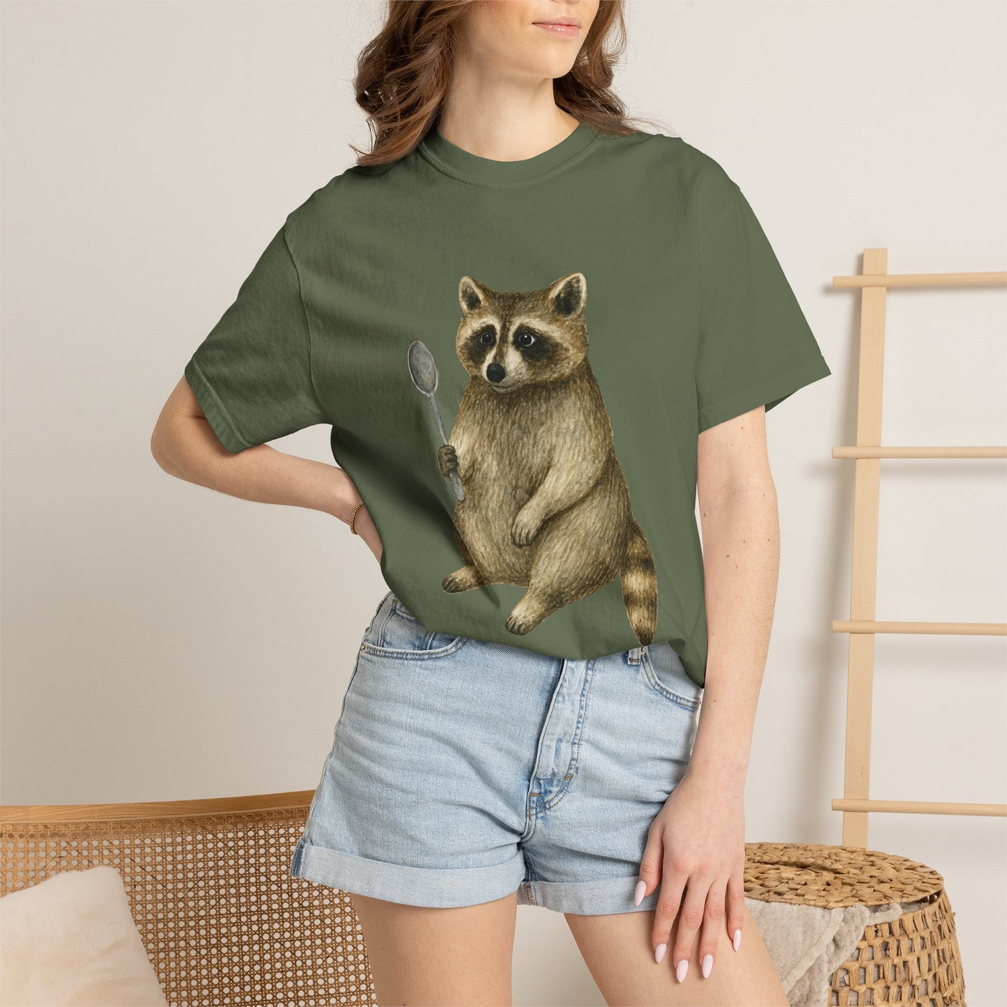 Raccoon with a Spoon RHYMES THYME CC T-Shirt