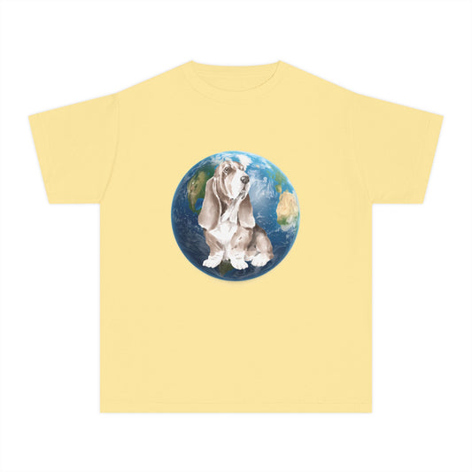 Earth Bound Basset Hound RHYMES THYME Youth Tee
