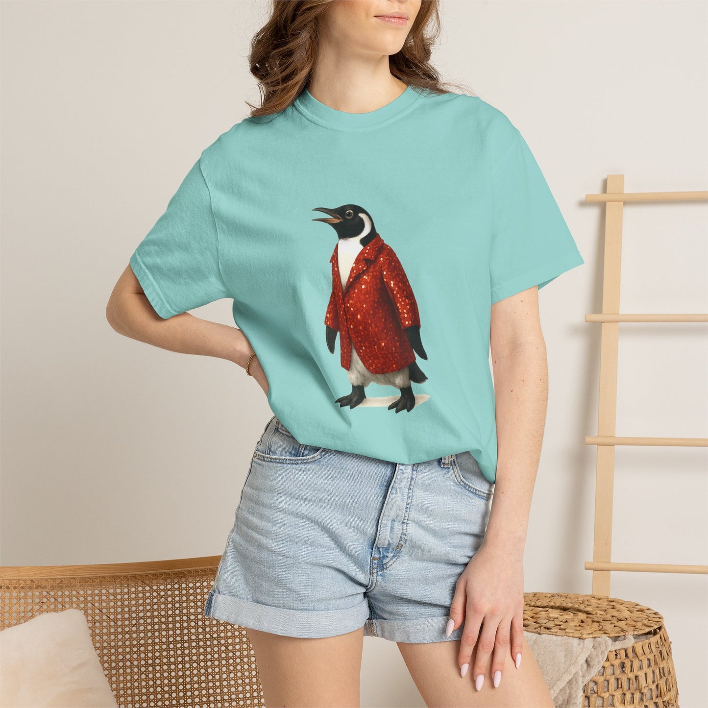 Penguin in Sequins RHYMES THYME CC T-Shirt