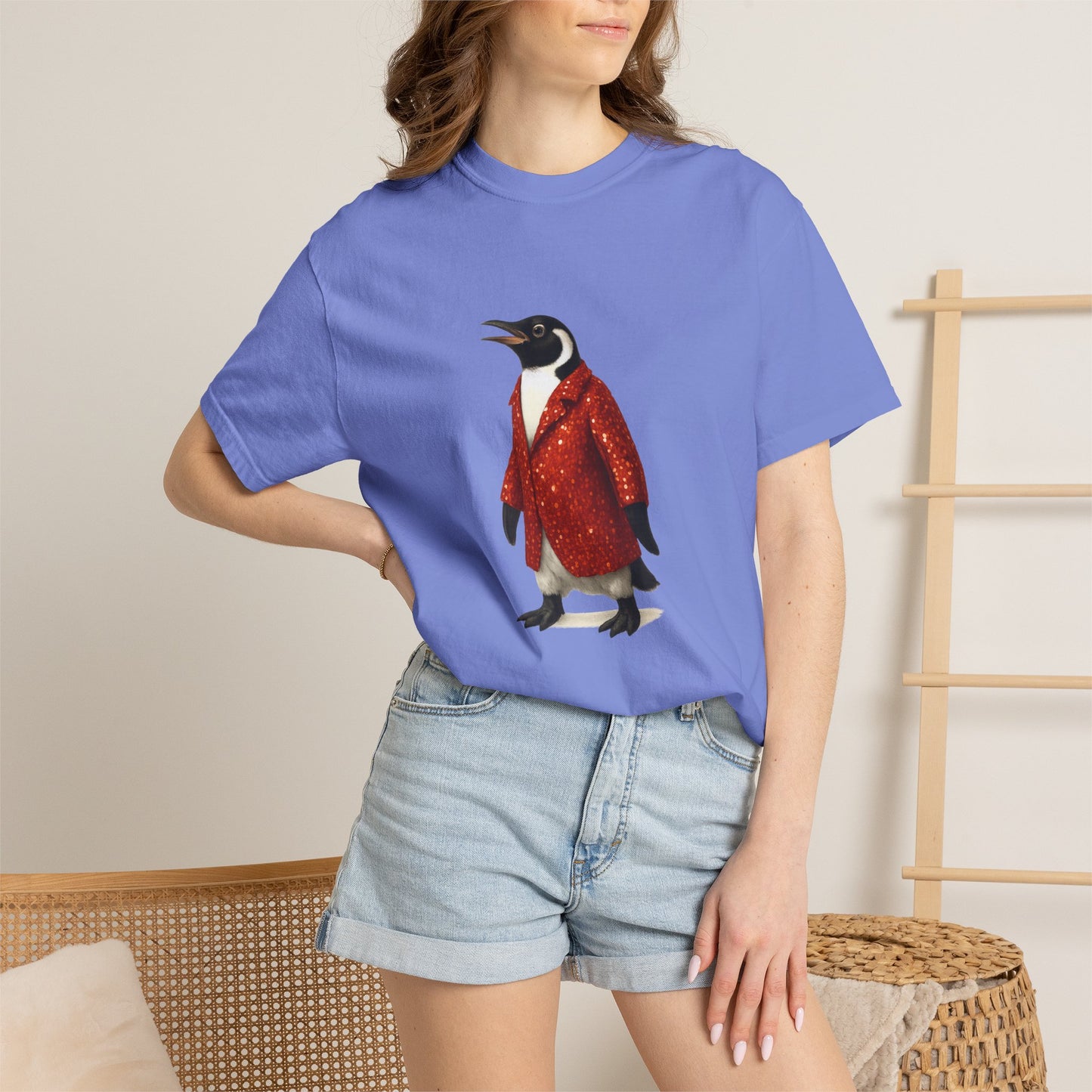 Penguin in Sequins RHYMES THYME CC T-Shirt