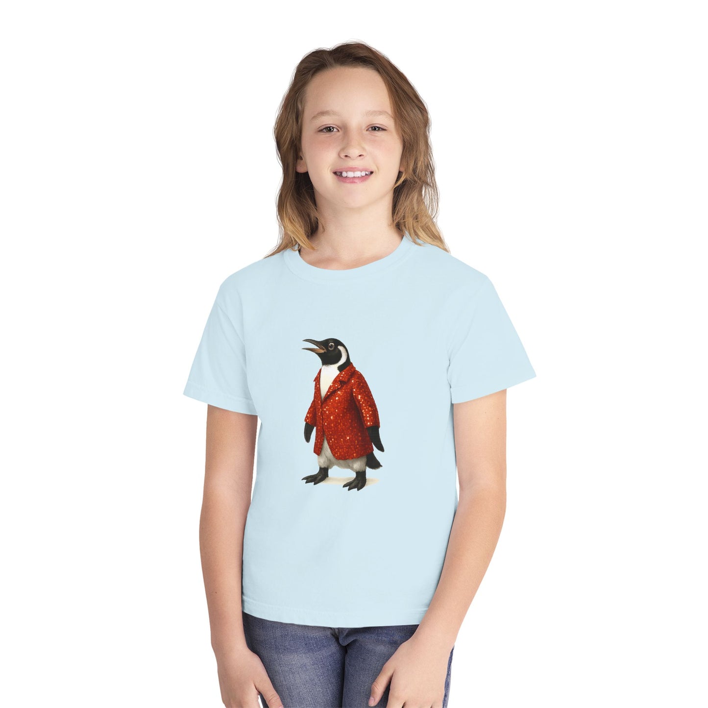 Penguin in Sequins RHYMES THYME CC Youth T-Shirt