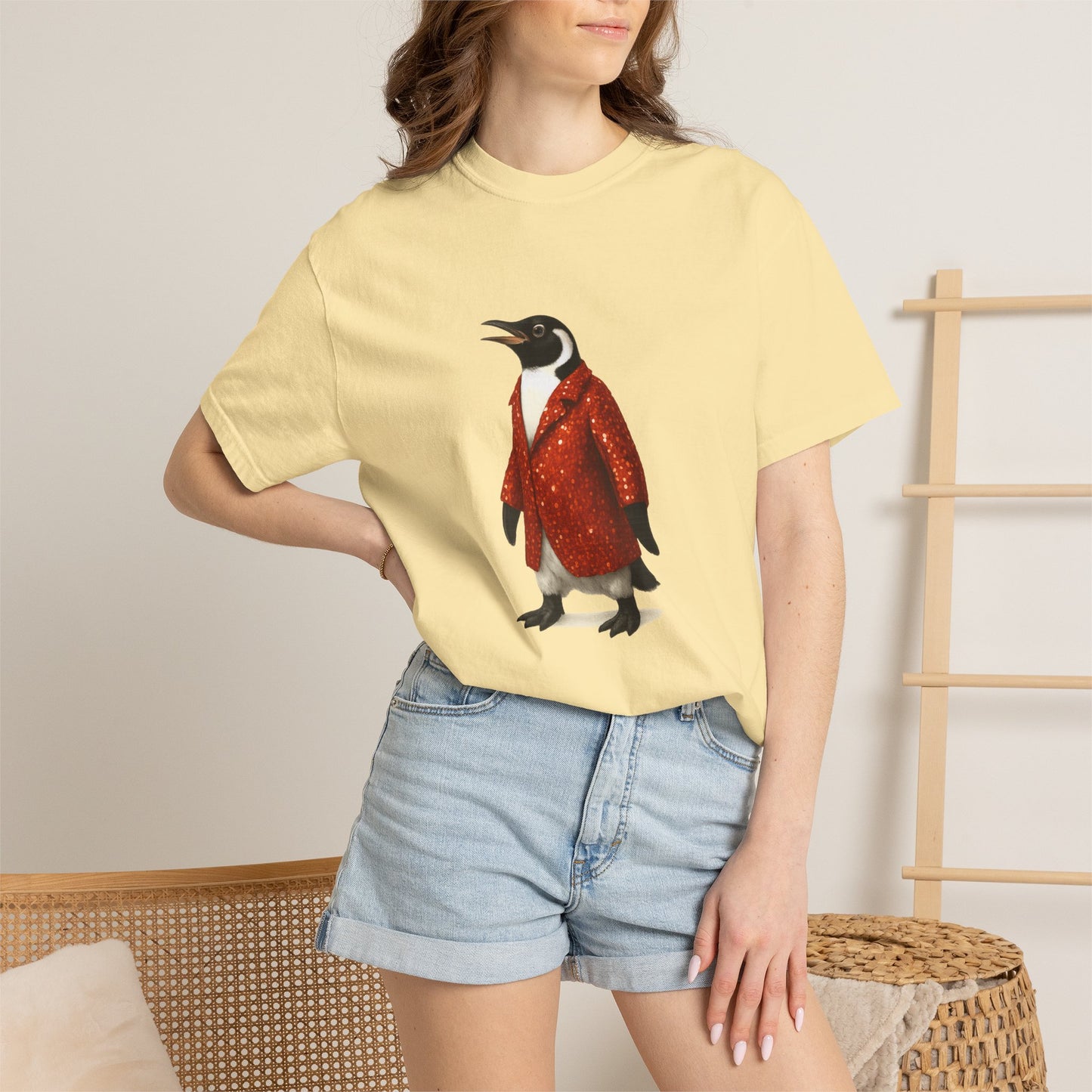 Penguin in Sequins RHYMES THYME CC T-Shirt