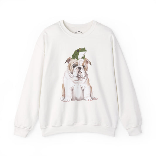 Bull Frog on a Bull Dog RHYMES THYME Sweatshirt