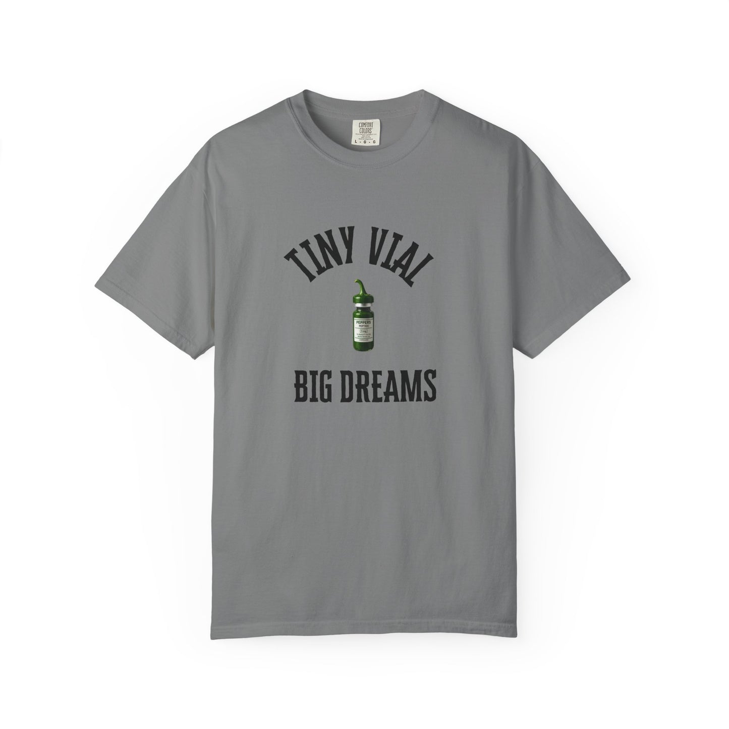 Tiny Vial, Big Dreams Peptides T-shirt