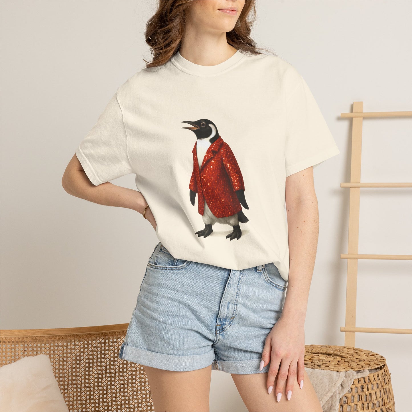 Penguin in Sequins RHYMES THYME CC T-Shirt