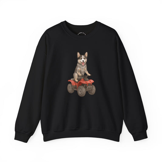 Blue Heeler on a Four Wheeler RHYMES THYME Sweatshirt