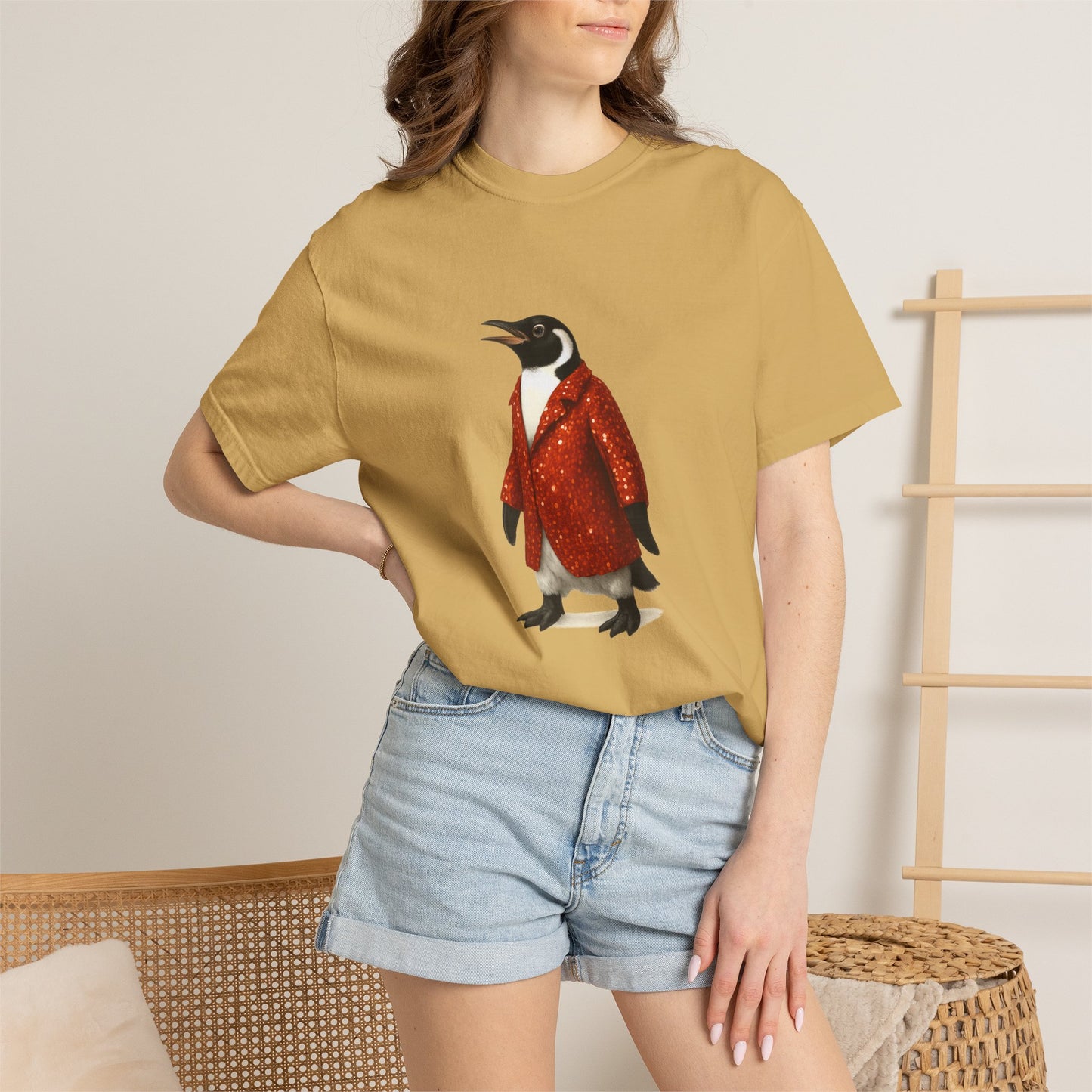 Penguin in Sequins RHYMES THYME CC T-Shirt