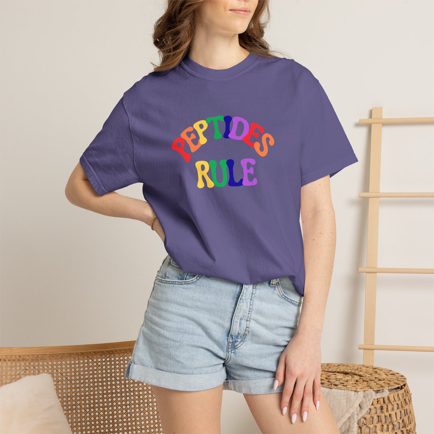 Peptides Rule T-Shirt — Colorful Retro T-Shirt