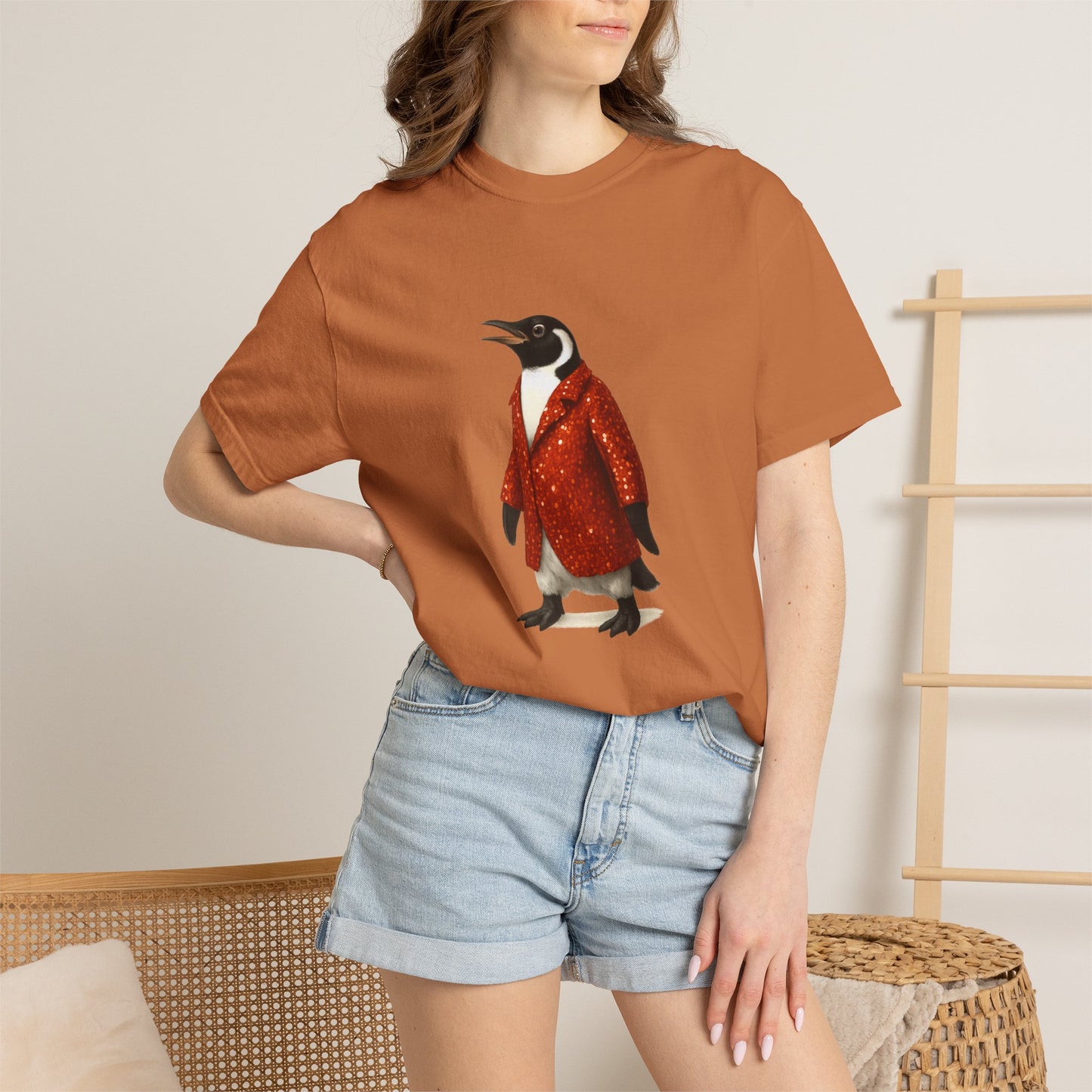 Penguin in Sequins RHYMES THYME CC T-Shirt