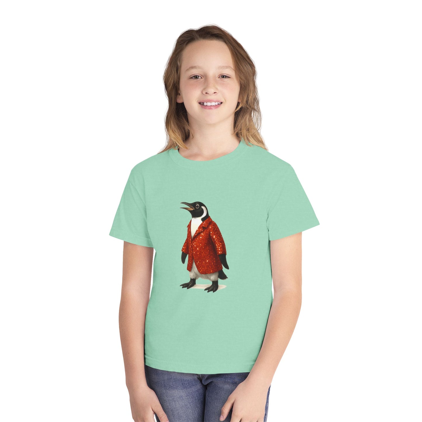 Penguin in Sequins RHYMES THYME CC Youth T-Shirt