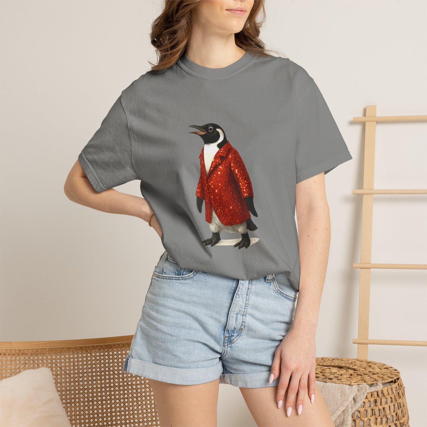 Penguin in Sequins RHYMES THYME CC T-Shirt