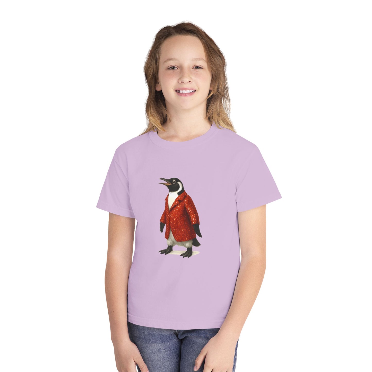 Penguin in Sequins RHYMES THYME CC Youth T-Shirt