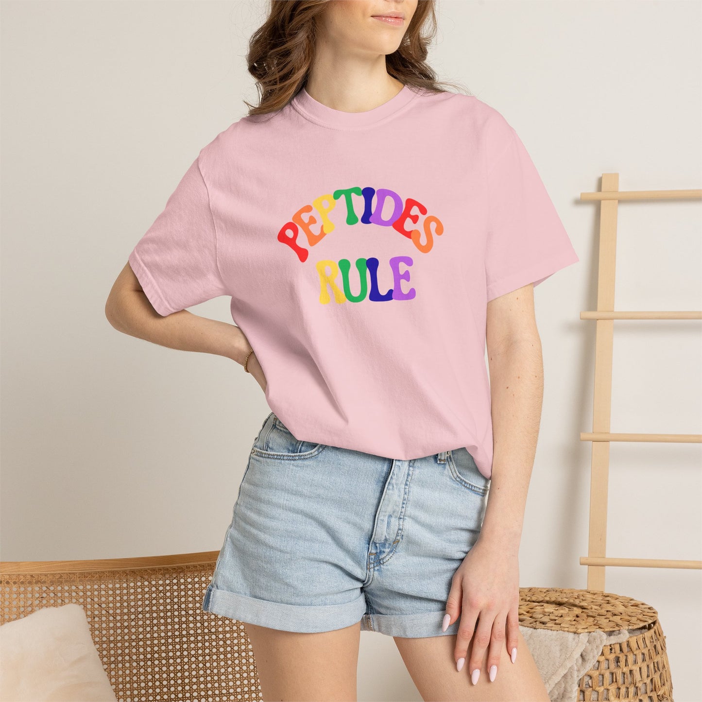 Peptides Rule T-Shirt — Colorful Retro T-Shirt